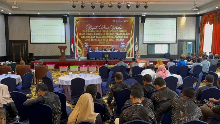 KPU Karimun Gelar Rapat Pleno Rekapitulasi Hasil Perolehan Suara Pilkada 2024, Targetkan 2 Hari Rampung