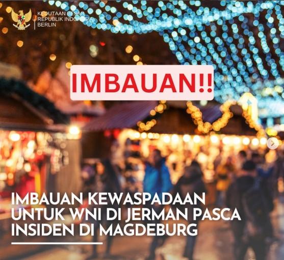 KBRI Berlin Imbau Warga Negara Indonesia Waspada Pasca Insiden Tragis di Pasar Natal Magdeburg