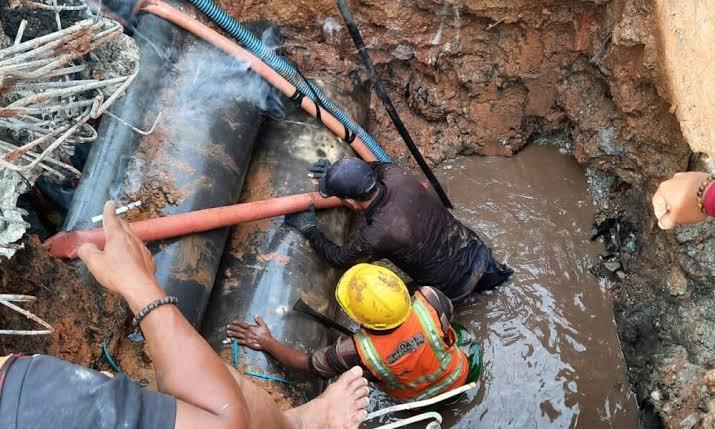 Perbaikan Kebocoran Pipa di Simpang Melcem Selesai, Distribusi Air Berangsur Normal
