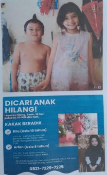 Kakak-Beradik Hilang di Batam: Arfan (8) dan Billa (10) Masih Dicari Keluarga dan Polisi