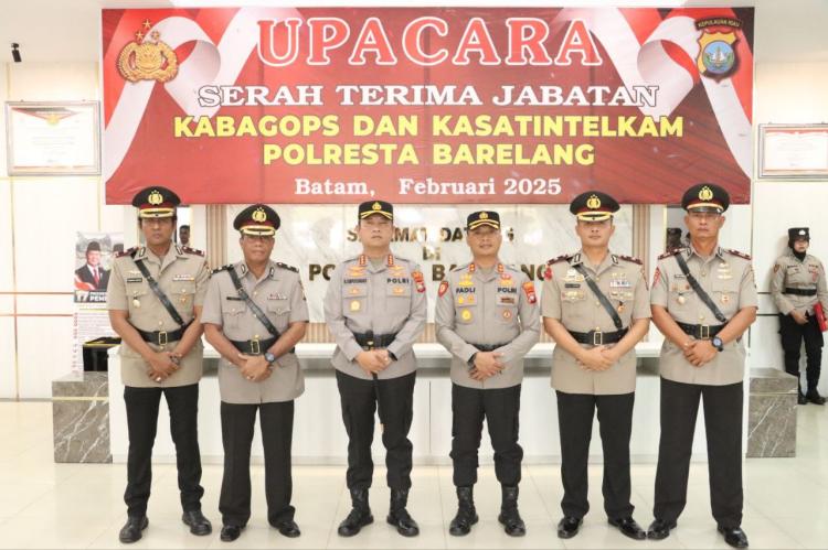Kapolresta Barelang Pimpin Sertijab Kabagops dan Kasat Intelkam, Harapkan Pelayanan Semakin Optimal