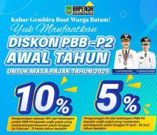 Bapenda Batam Tawarkan Diskon PBB-P2 hingga 10% di Awal 2025: Ini Cara dan Jadwalnya
