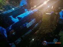 Pikap Terbalik di Bundaran BP Batam, Pengemudi Dilarikan ke Rumah Sakit