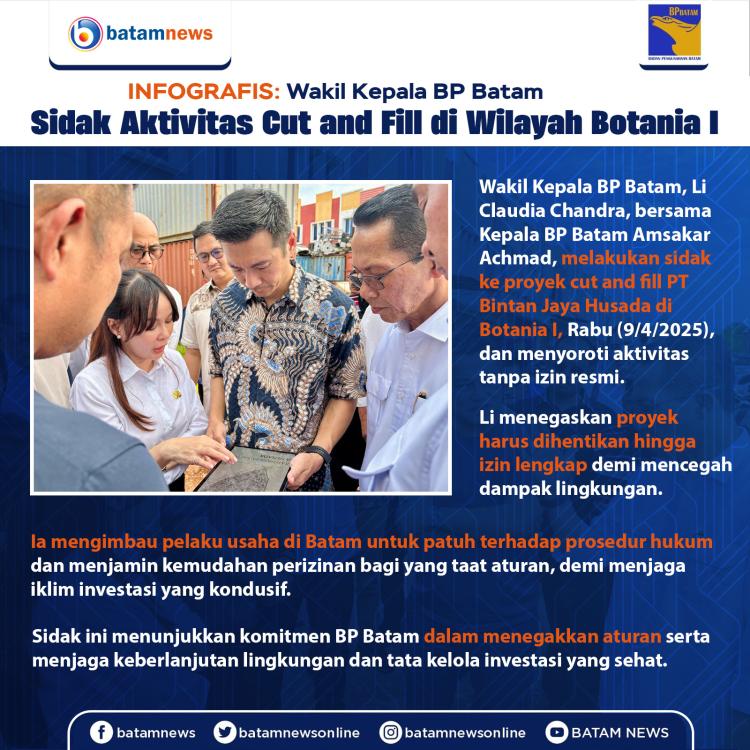 INFOGRAFIS: Wakil Kepala BP Batam Sidak Aktivitas Cut and Fill di Wilayah Botania I
