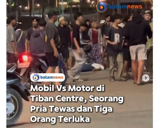 Lampu Merah Diabaikan, 1 Orang Tewas dalam Kecelakaan Maut di Sekupang Batam
