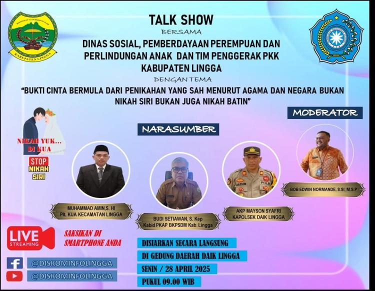 Bukti Cinta Sejati, Pemkab Lingga Gelar Talk Show Dorong Pernikahan Sah, Bukan Nikah Batin Seperti `Walid`