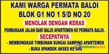 Spanduk Protes Warga Permata Baloi Hilang Misterius, Warga Siap Pasang Lagi di Lokasi Lebih Mencolok