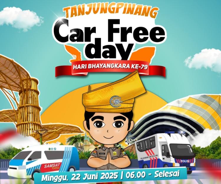 Rayakan HUT Bhayangkara ke-79, Polresta Tanjungpinang Gelar Car Free Day dengan Layanan Publik Gratis