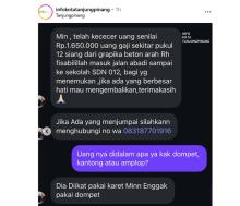 Viral! Perempuan di Tanjungpinang Kehilangan Uang Gaji Rp1,65 Juta,  Pemilik Harap Dikembalikan