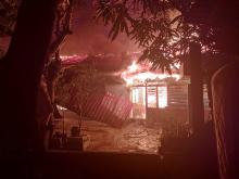 Rumah Hangus Terbakar di Baran, Meral, Karimun
