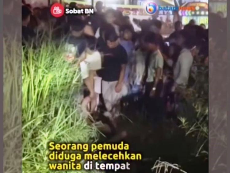 Pemuda Diduga Melecehkan Wanita Diamuk Massa di Depan Kasta Cafe Batuaji, Batam