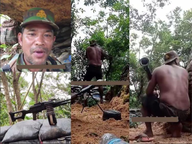 Video Diduga Pasukan Kamboja di Perbatasan: Tak Pakai Baju, Bawa Senjata AK-47 Hadapi Serangan Thailand