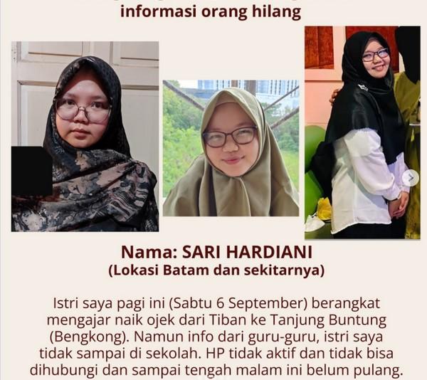 Guru di Batam Hilang Usai Naik Ojek Maxim, Keluarga Minta Bantuan Publik