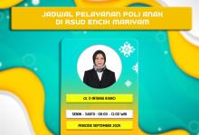 Orang Tua Wajib Tahu, Jadwal Poli Anak RSUD Encik Mariyam Daik Lingga