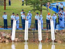 TNI AU Tebar 4.500 Benih Ikan Nila di Batam, Wujud Nyata Dukung Ketahanan Pangan Nasional