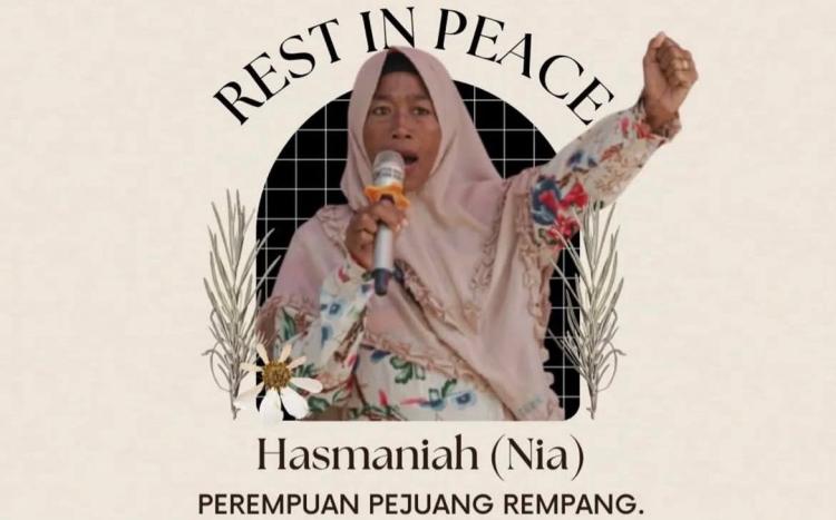 Pejuang Perempuan Rempang, Hasmaniah Meninggal Dunia