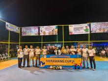 Ketua DPRD Lingga Buka Turnamen Bola Voli Merawang Cup II di Desa Merawang