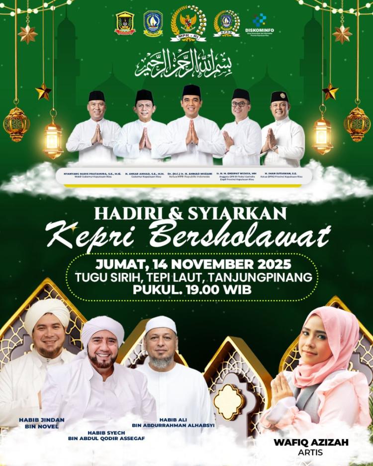 Ribuan Jamaah Diperkirakan Hadir, Kepri Bersholawat Siap Semarakkan Laman Tugu Sirih Tanjungpinang
