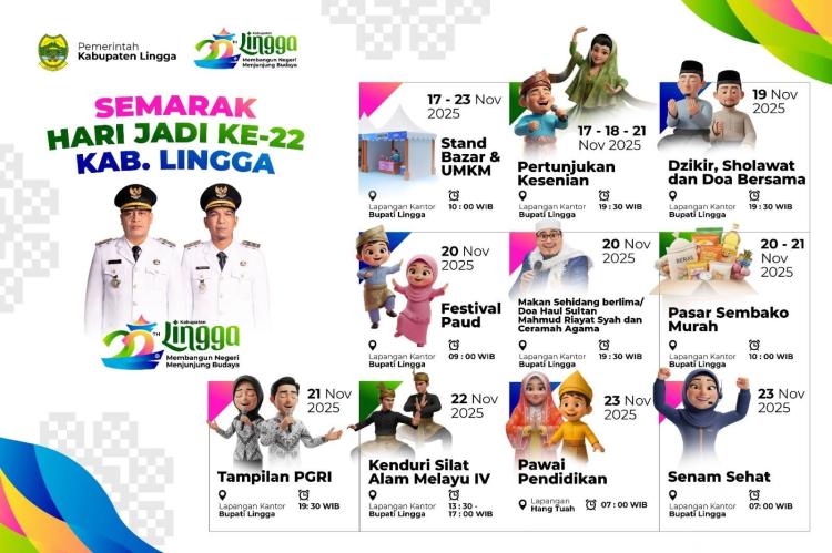 Meriah! Lingga Rayakan Hari Jadi ke-22 dengan Sepekan Acara Budaya, Pendidikan, dan UMKM