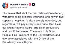 Presiden AS Trump Hentikan Permanen Migrasi dari Negara Dunia Ketiga, Respons Penembakan Anggota Garda Nasional