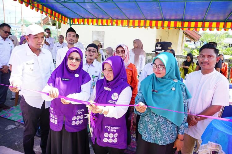 Pemkab Lingga Launching Posyandu 6 Standar Pelayanan Minimal di Desa Panggak Laut