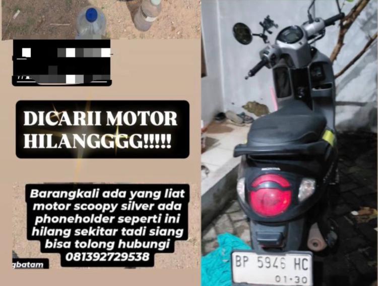 Niat Cari Nafkah Malah Kena Musibah, Motor Scoopy Driver Ojol Raib Digondol Maling di Legenda Malaka