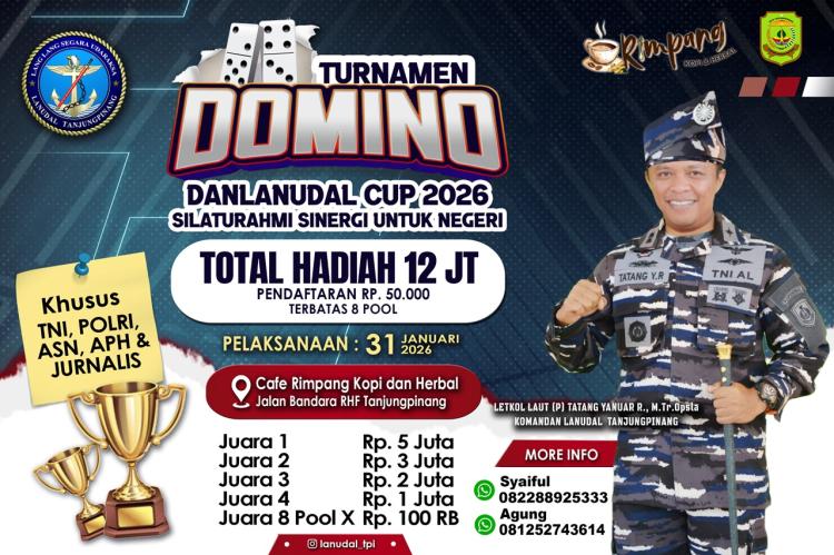 Adu Strategi di Meja Domino, Lanudal Tanjungpinang Pererat Sinergi Lewat Danlanudal Cup 2026