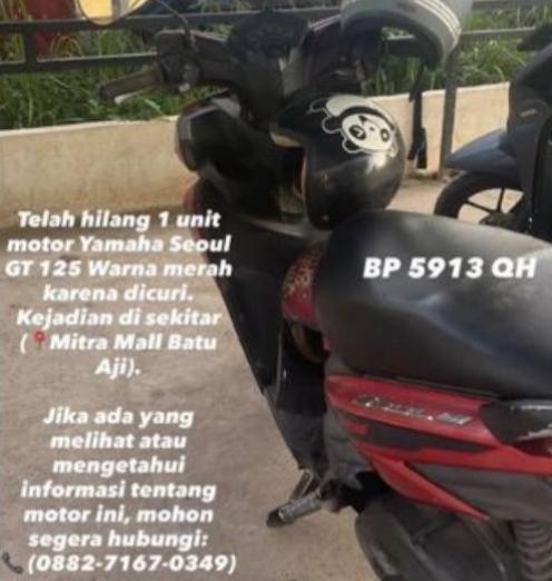 Parkir Semalaman Tanpa Kunci Stang, Motor Tamu Hotel di Mitra Mall Digondol Maling