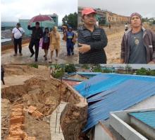 Pasca Batu Miring Ambruk, Kapolsek Seibeduk dan Lurah Mangsang Turun Tangan Antisipasi Longsor Susulan