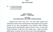 Mulai Maret, Pencari Kerja dengan KTP Luar Batam Tak Bisa Lagi Urus Kartu AK/1 di Disnaker