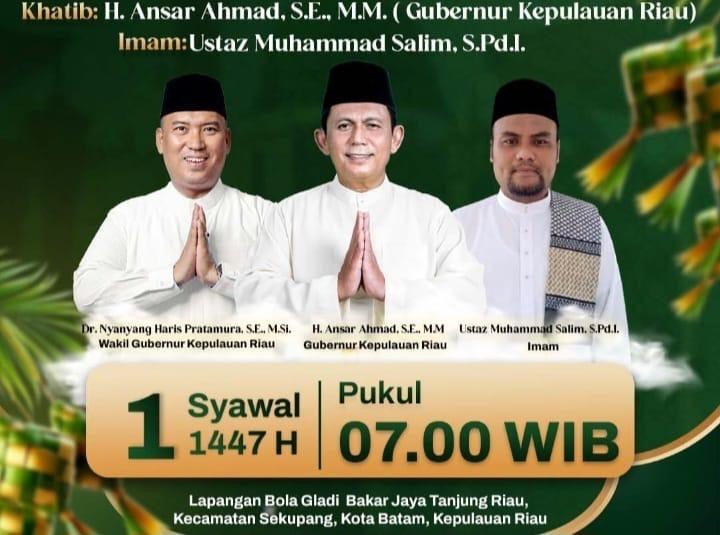 Salat Id di Lapangan Gladi Bakar Jaya Batam, Open House Gubernur Kepri di Tanjungpinang Dibatasi