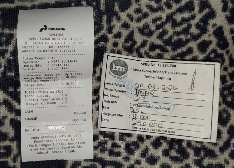 Isi Bensin dari 5 Bar, Pengendara di Batam Ditagih Rp250 Ribu: "Saya Bukan Pertama Kali Merasa Aneh"