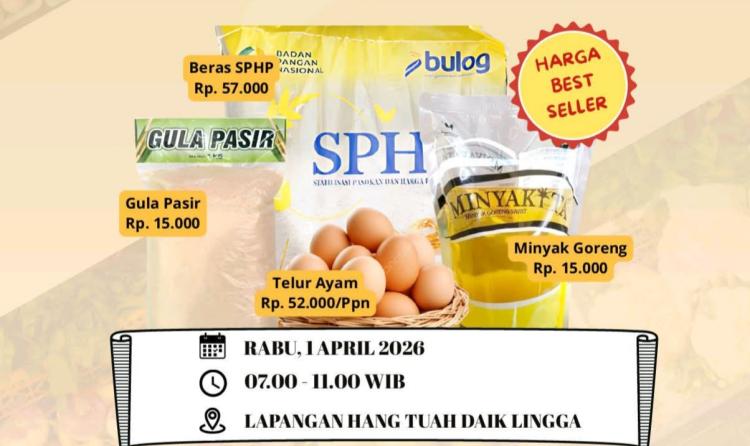 Catat Tanggalnya, Sembako Murah Hadir di Lapangan Hang Tuah Daik Lingga, Stok Terbatas