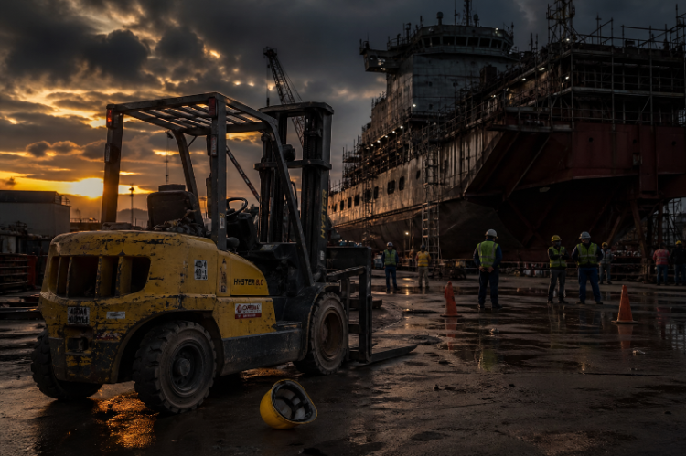 Kecelakaan Kerja di Galangan Kapal Batam, Pekerja Subkon Dilindas Forklift