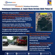 INFOGRAFIS: Perbaikan Infrastruktur, Penutupan Sementara Jl. Gajah Mada Berlaku Akhir Pekan Ini
