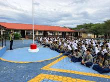 Cegah `Maut` di Jalan Raya, Satlantas Polres Lingga Edukasi Siswa SMPN 2 Singkep Soal Tertib Lalu Lintas