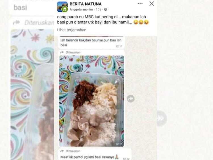 Viral, Menu MBG Pentol Basi dan Berlendir di Bandarsyah, Natuna