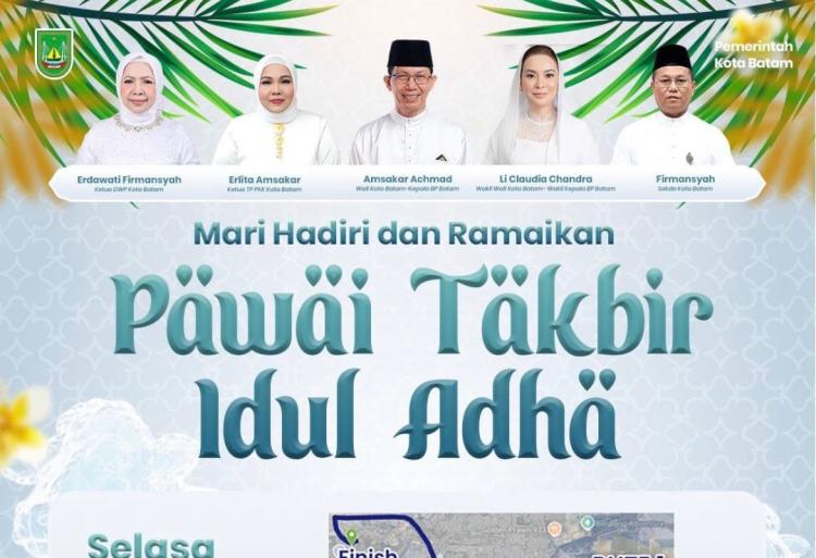 Jadwal & Rute Pawai Takbir Iduladha Batam Malam Ini, Selasa 26 Mei 2026
