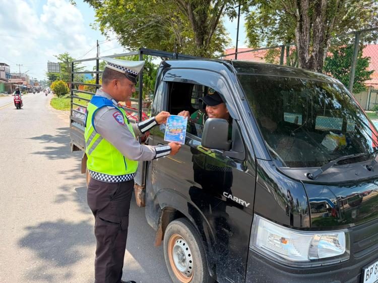 Jelang Operasi Patuh Seligi 2026, Satlantas Polres Lingga Turun ke Jalan Edukasi Pengendara