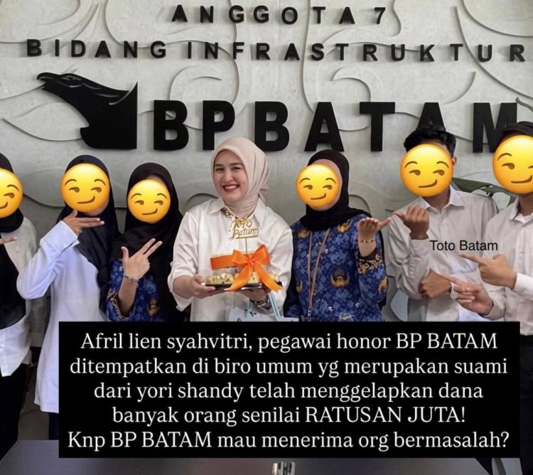 Viral Dugaan Penggelapan Arisan Rp2 Miliar, Oknum Pegawai PKWT BP Batam Diperiksa Biro SDM