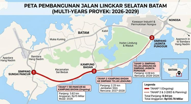 Urai Kemacetan, Pemko Batam Mulai Bangun Jalan Lingkar Selatan Tahap 1 Senilai Rp15 Miliar