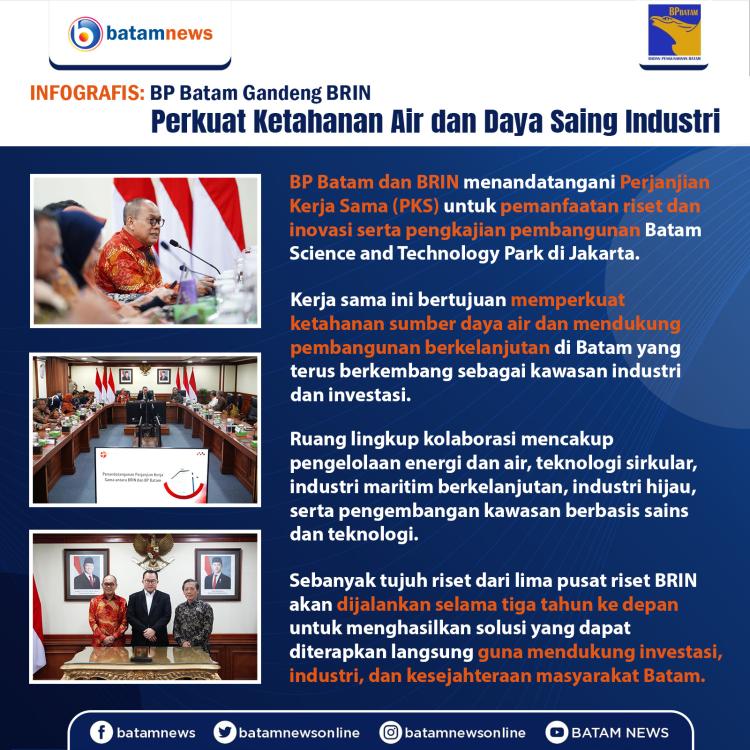 INFOGRAFIS: BP Batam Gandeng BRIN Perkuat Ketahanan Air dan Daya Saing Industri