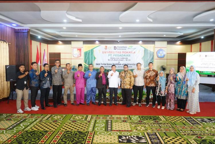 Pegadaian Salurkan Bantuan Sarana Pendidikan ke Universitas Rokania, Hadirkan Kuliah Umum Bersama Anggota DPR RI Komisi VI