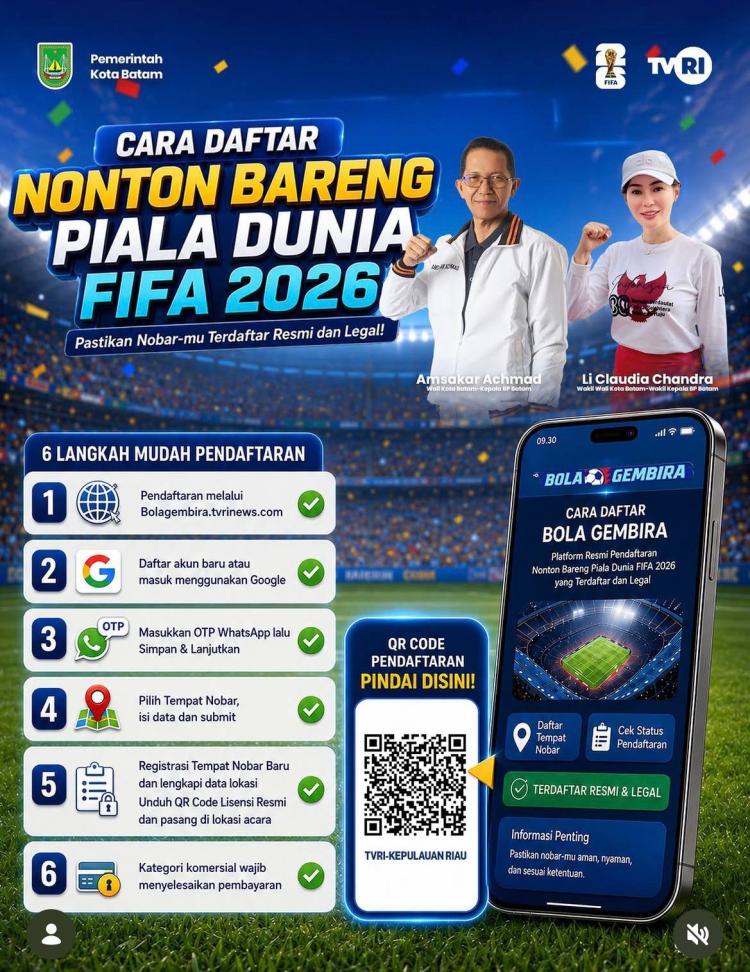 Begini Cara Agar Bisa Nobar Gratis Piala Dunia 2026 Bagi UMKM dan Masyarakat Batam