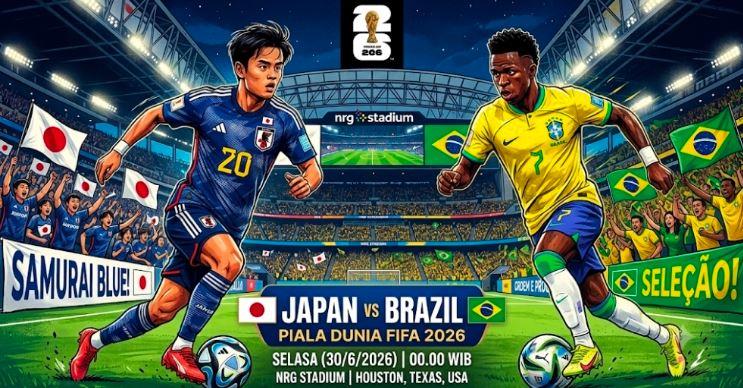 Fakta-fakta Menarik Jelang Duel Brasil Kontra Jepang di Babak 32 Besar Piala Dunia 2026