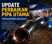 Update Kebocoran Pipa Utama di Depan Informa Simpang Kepri Mall: Perbaikan Selesai 11 Juni 2026