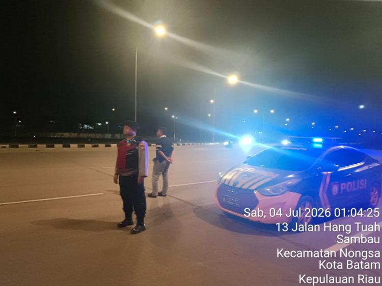 Polisi Bubarkan Balap Liar Dini Hari di Bundaran Bandara Hang Nadim 
