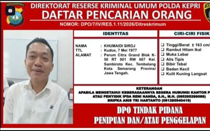 DPO Kasus Penipuan Polda Kepri Diserahkan ke Kejaksaan, Berkas P-21 Telah Rampung