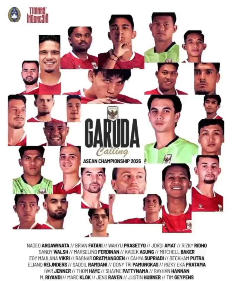 John Herdman Umumkan 26 Pemain Timnas Indonesia untuk Piala AFF 2026, Mitchell Baker Jadi Wajah Baru